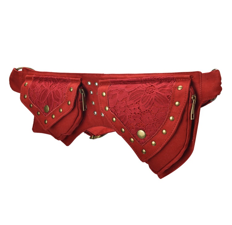 Outdoor Sports Accessories - Riñonera Medieval Punk, Riñonera de Cuero