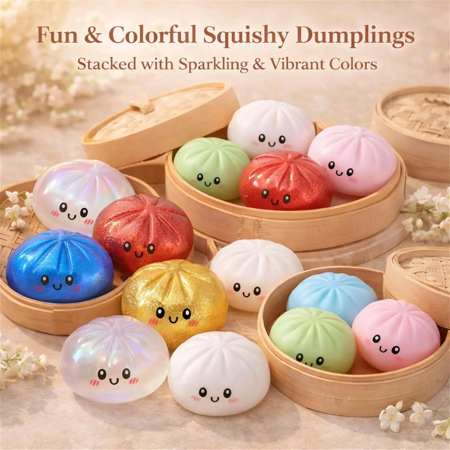 Outdoor Sports Accessories - Mini Squishy de Dumpling con Purpurina