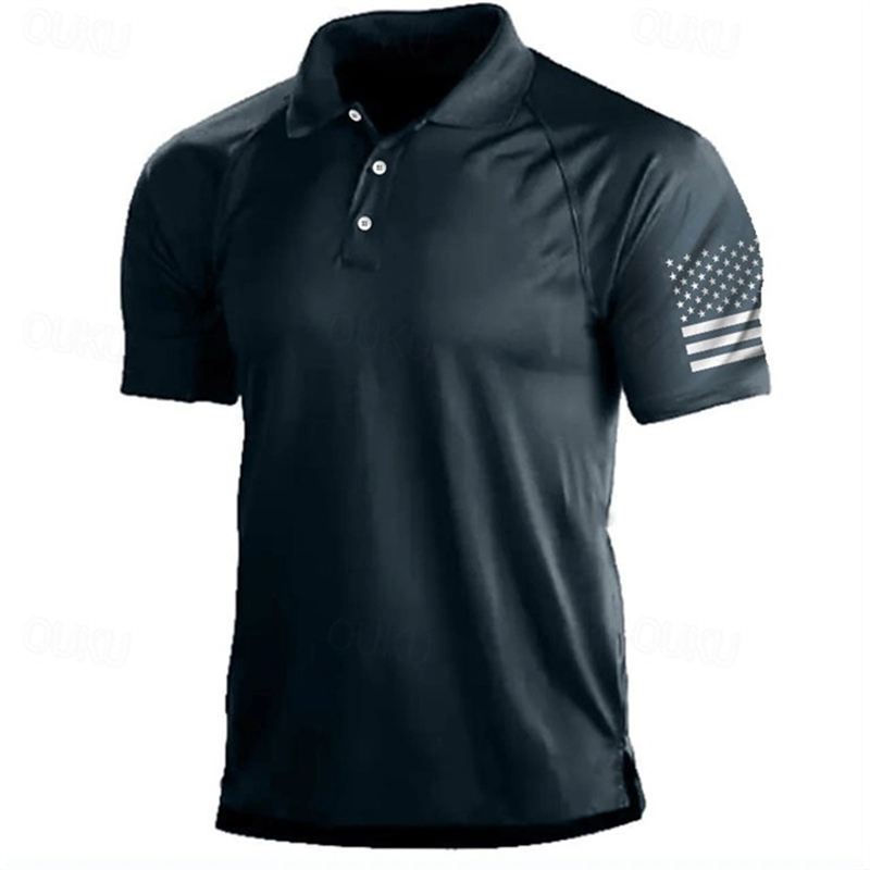 Outdoor Sport Usa - Polo con estampado 3D de bandera