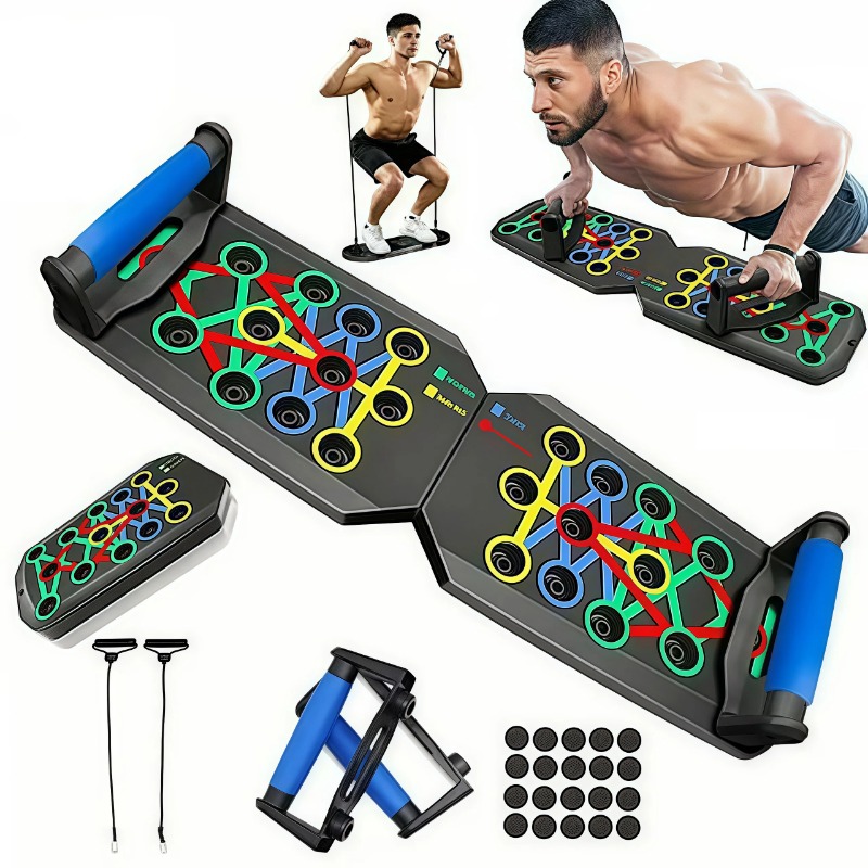 Outdoor Sport Bar - Tabla de flexiones plegable con bandas